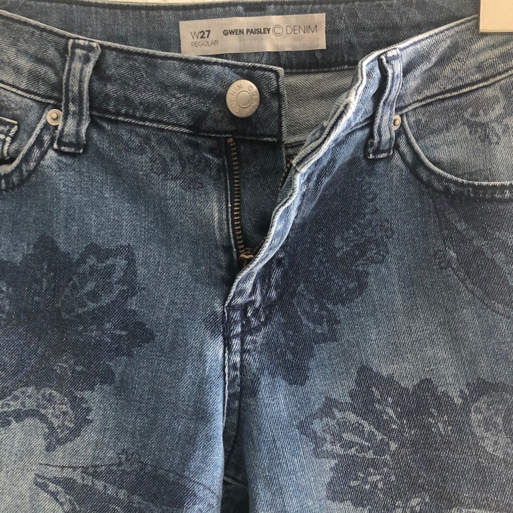 Cubas AS Gwen Paisley Crop Skinny Jeans Size 27 - Picture 5 of 10